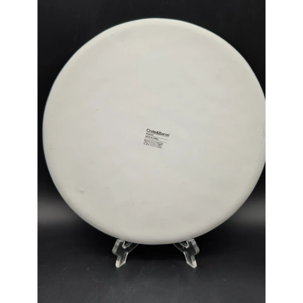 Crate & Barrel Mercer Pebbled White Dinner Plate 11